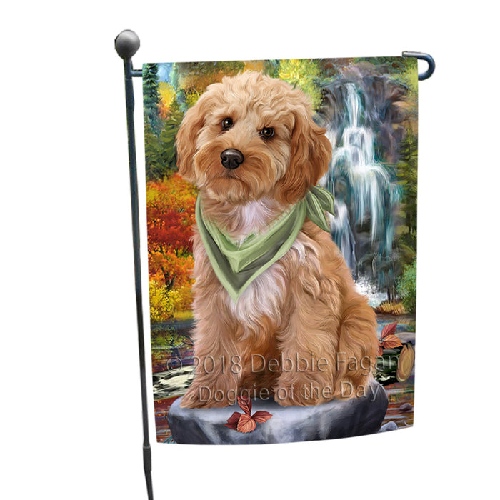 Scenic Waterfall Cockapoo Dog Garden Flag GFLG51858