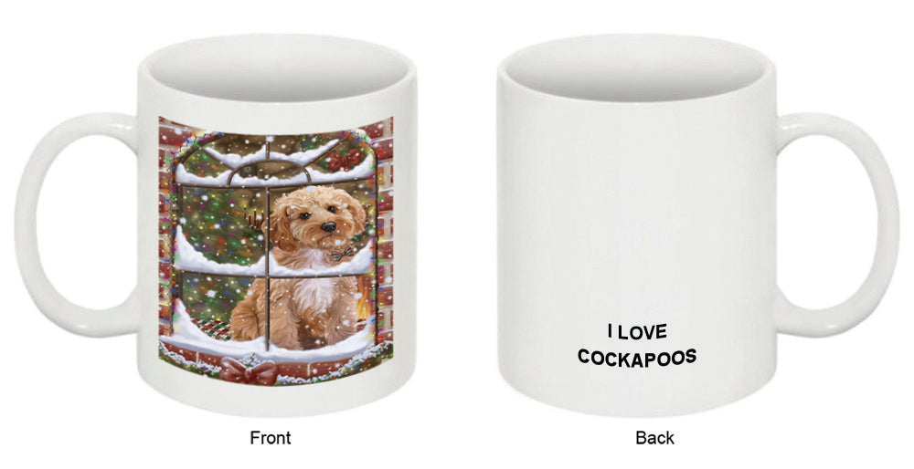 Please Come Home For Christmas Cockapoo Dog Sitting In Window Coffee Mug MUG49021