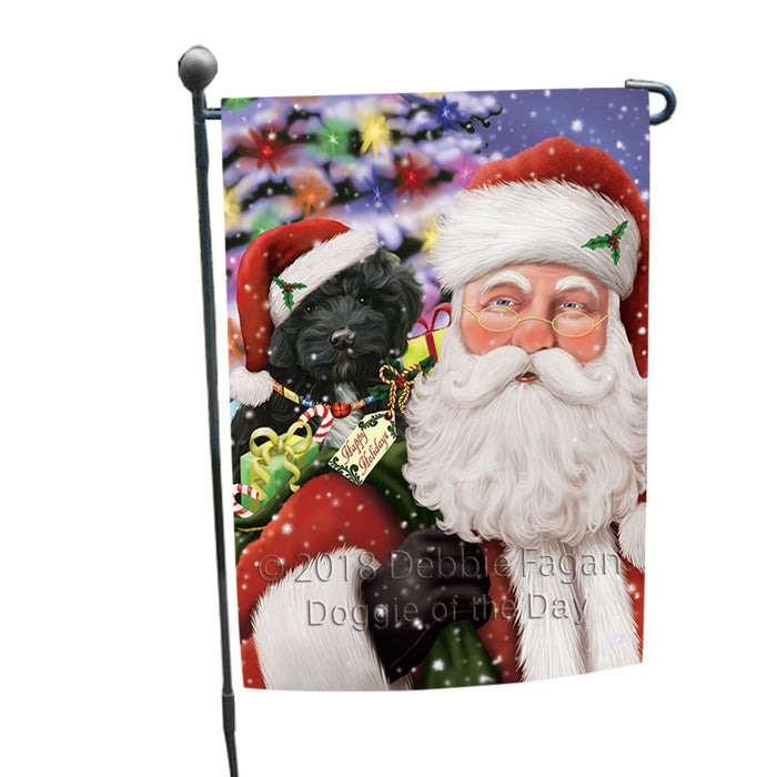 Santa Carrying Cockapoo Dog and Christmas Presents Garden Flag GFLG53742