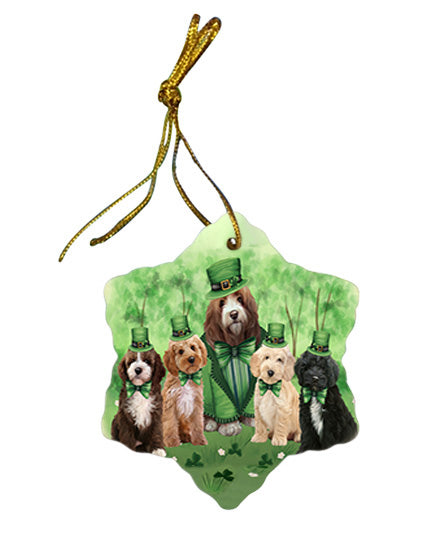St. Patricks Day Irish Portrait Cockapoo Dogs Star Porcelain Ornament SPOR57932