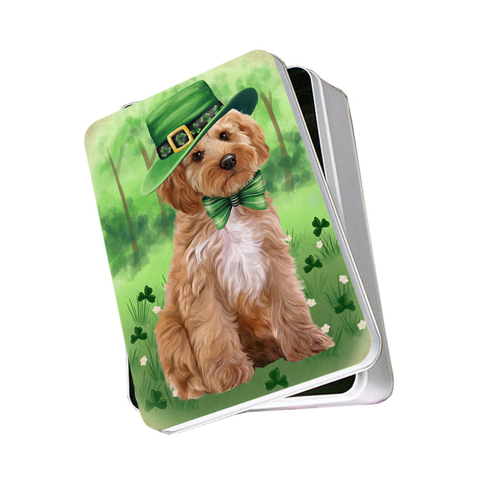 St. Patricks Day Irish Portrait Cockapoo Dog Photo Storage Tin PITN56936