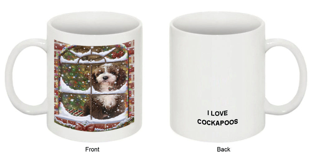 Please Come Home For Christmas Cockapoo Dog Sitting In Window Coffee Mug MUG49022