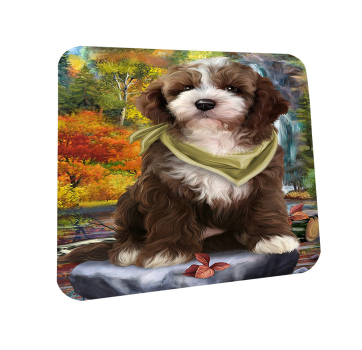 Scenic Waterfall Cockapoo Dog Coasters Set of 4 CST51821