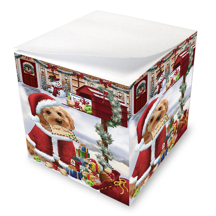 Cockapoo Dog Dear Santa Letter Christmas Holiday Mailbox Note Cube NOC55177