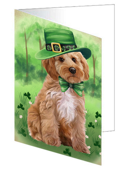 St. Patricks Day Irish Portrait Cockapoo Dog Handmade Artwork Assorted Pets Greeting Cards and Note Cards with Envelopes for All Occasions and Holiday Seasons GCD76493