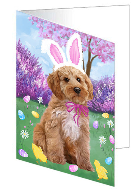 Easter Holiday Cockapoo Dog Handmade Artwork Assorted Pets Greeting Cards and Note Cards with Envelopes for All Occasions and Holiday Seasons GCD76181