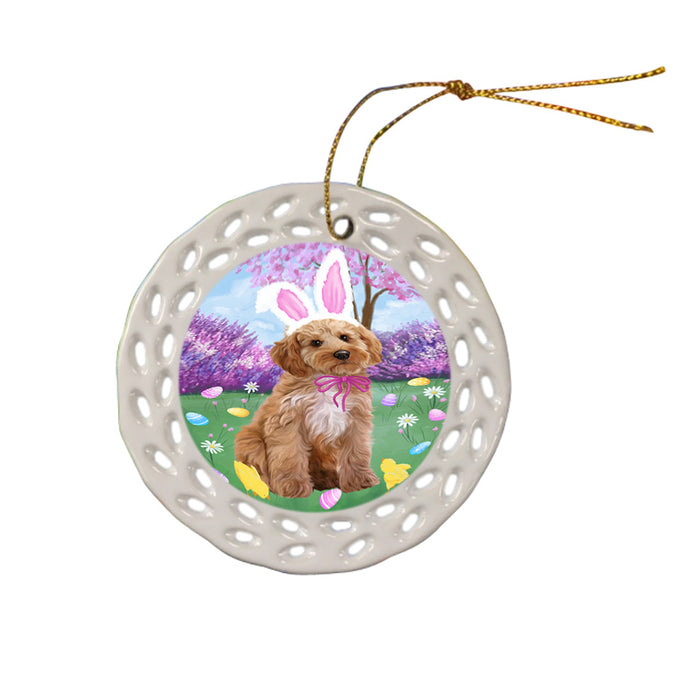 Easter Holiday Cockapoo Dog Ceramic Doily Ornament DPOR57290