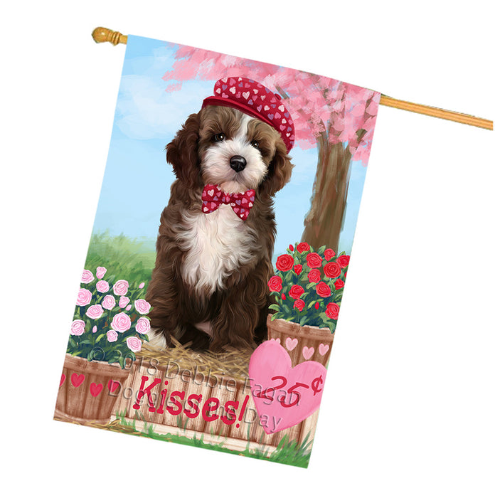 Rosie 25 Cent Kisses Cockapoo Dog House Flag FLG56531