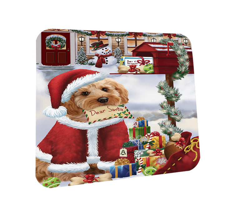 Cockapoo Dog Dear Santa Letter Christmas Holiday Mailbox Coasters Set of 4 CST53489