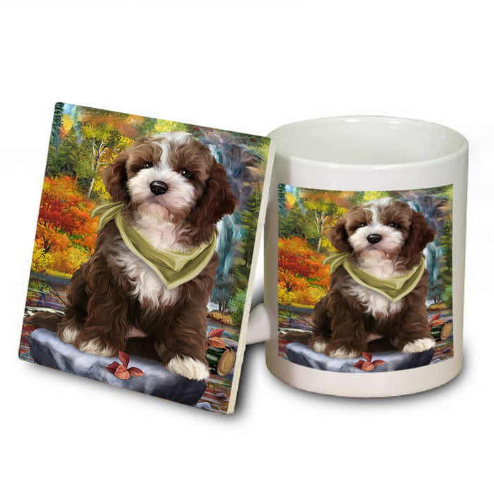 Scenic Waterfall Cockapoo Dog Mug and Coaster Set MUC51854