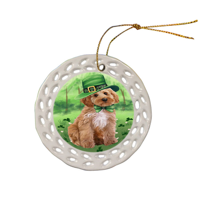 St. Patricks Day Irish Portrait Cockapoo Dog Ceramic Doily Ornament DPOR57933