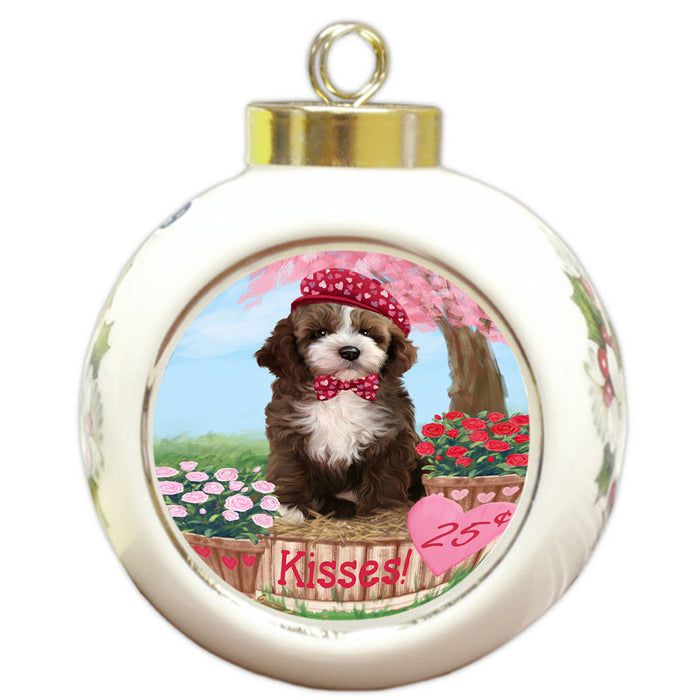 Rosie 25 Cent Kisses Cockapoo Dog Round Ball Christmas Ornament RBPOR56203