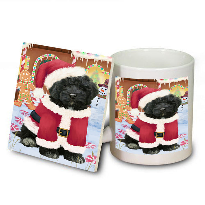 Christmas Gingerbread House Candyfest Cockapoo Dog Mug and Coaster Set MUC56304