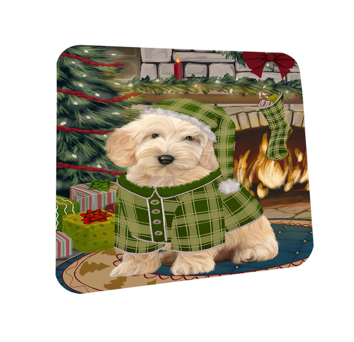 The Stocking was Hung Cockapoo Dog Coasters Set of 4 CST55241