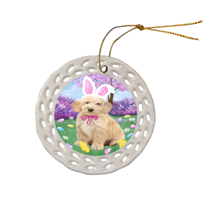 Easter Holiday Cockapoo Dog Ceramic Doily Ornament DPOR57291