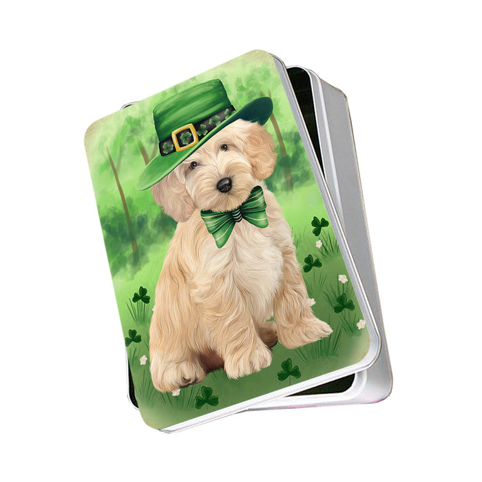 St. Patricks Day Irish Portrait Cockapoo Dog Photo Storage Tin PITN56937