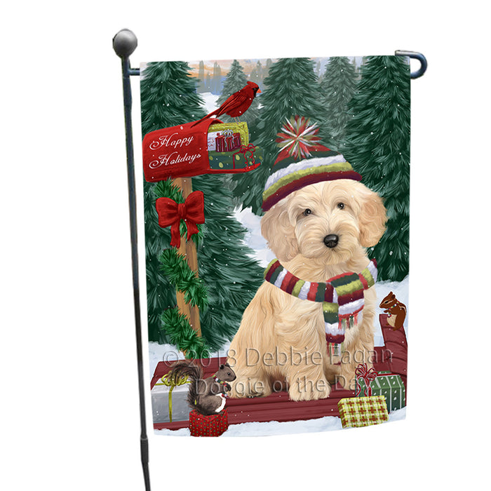 Merry Christmas Woodland Sled Cockapoo Dog Garden Flag GFLG55201