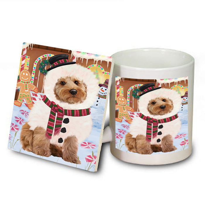 Christmas Gingerbread House Candyfest Cockapoo Dog Mug and Coaster Set MUC56305