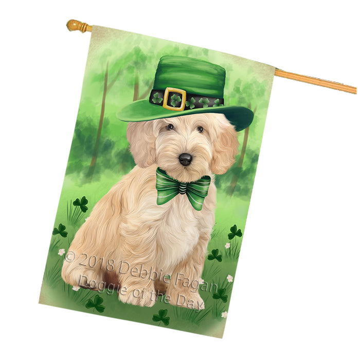 St. Patricks Day Irish Portrait Cockapoo Dog House Flag FLG65018