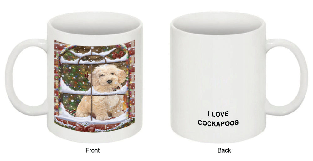 Please Come Home For Christmas Cockapoo Dog Sitting In Window Coffee Mug MUG49023