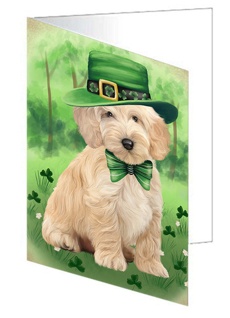 St. Patricks Day Irish Portrait Cockapoo Dog Handmade Artwork Assorted Pets Greeting Cards and Note Cards with Envelopes for All Occasions and Holiday Seasons GCD76496
