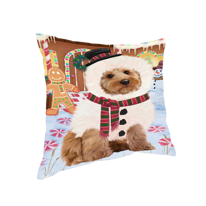 Christmas Gingerbread House Candyfest Cockapoo Dog Pillow PIL79544