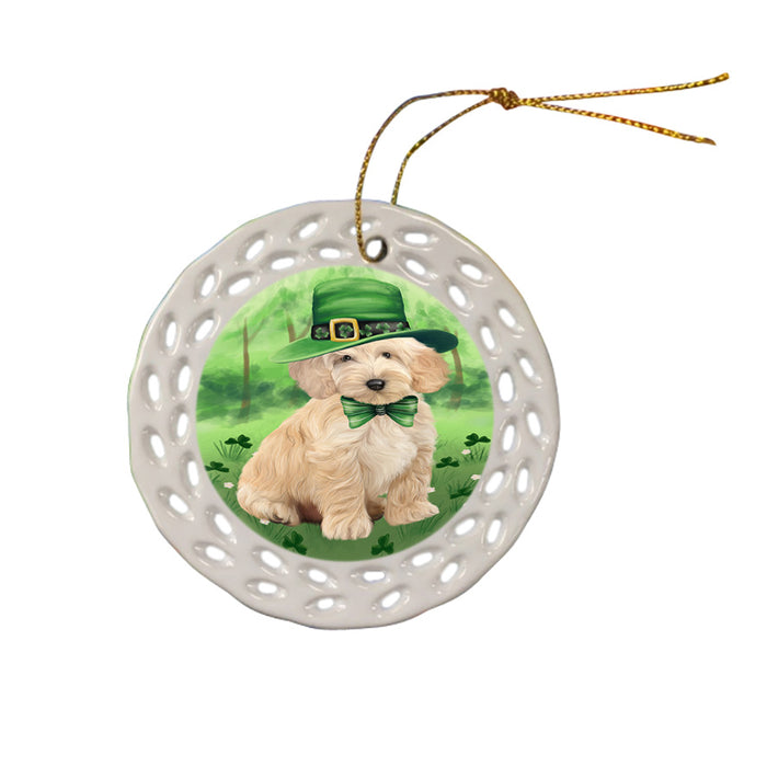 St. Patricks Day Irish Portrait Cockapoo Dog Ceramic Doily Ornament DPOR57934