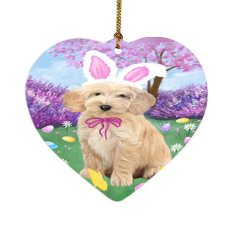 Easter Holiday Cockapoo Dog Heart Christmas Ornament HPOR57291