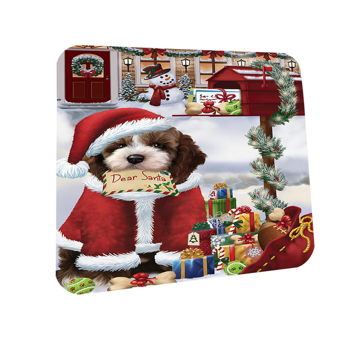 Cockapoo Dog Dear Santa Letter Christmas Holiday Mailbox Coasters Set of 4 CST53490