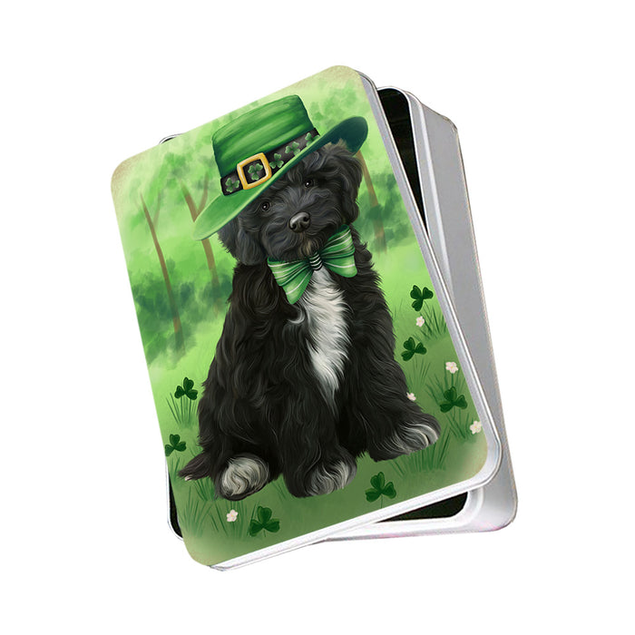 St. Patricks Day Irish Portrait Cockapoo Dog Photo Storage Tin PITN56938