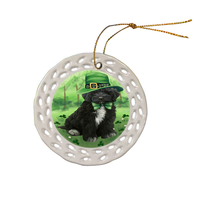 St. Patricks Day Irish Portrait Cockapoo Dog Ceramic Doily Ornament DPOR57935