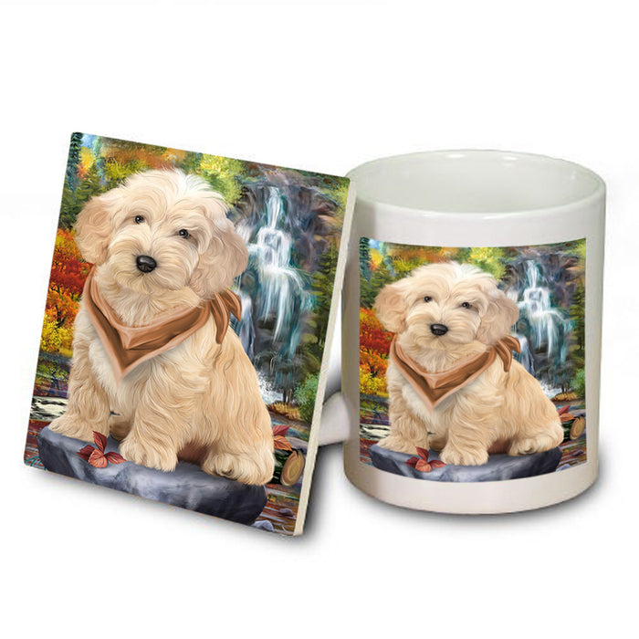 Scenic Waterfall Cockapoo Dog Mug and Coaster Set MUC51856