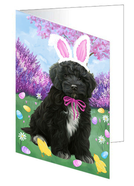 Easter Holiday Cockapoo Dog Handmade Artwork Assorted Pets Greeting Cards and Note Cards with Envelopes for All Occasions and Holiday Seasons GCD76187