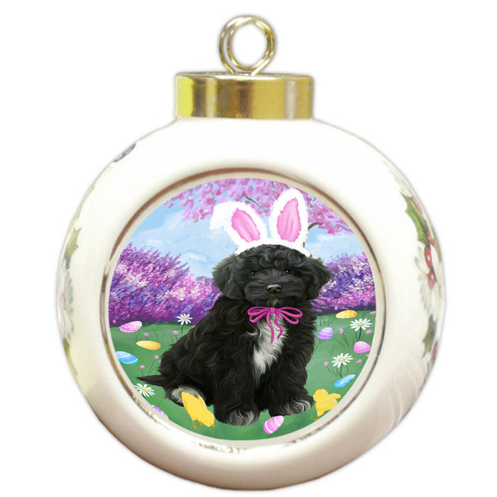 Easter Holiday Cockapoo Dog Round Ball Christmas Ornament RBPOR57292