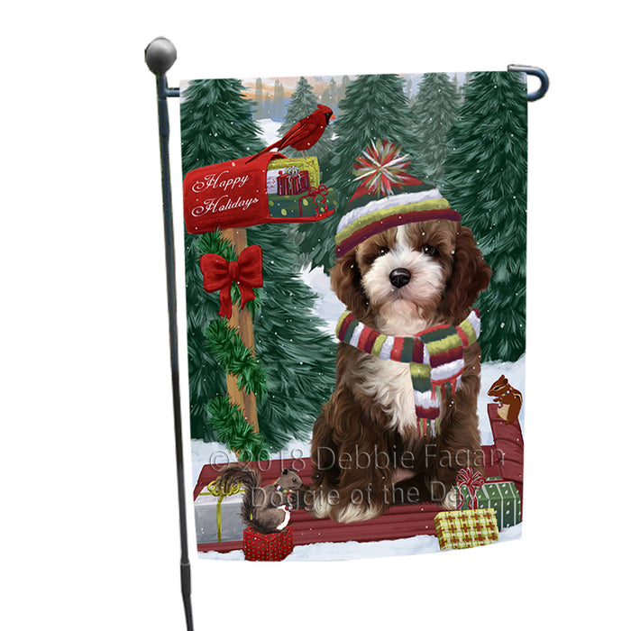 Merry Christmas Woodland Sled Cockapoo Dog Garden Flag GFLG55202