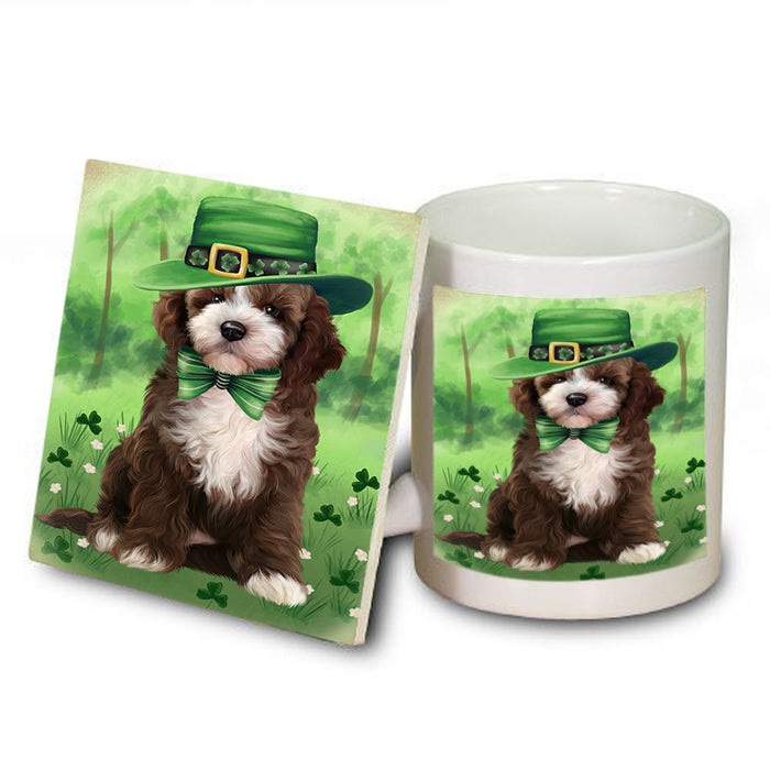 St. Patricks Day Irish Portrait Cockapoo Dog Mug and Coaster Set MUC56988