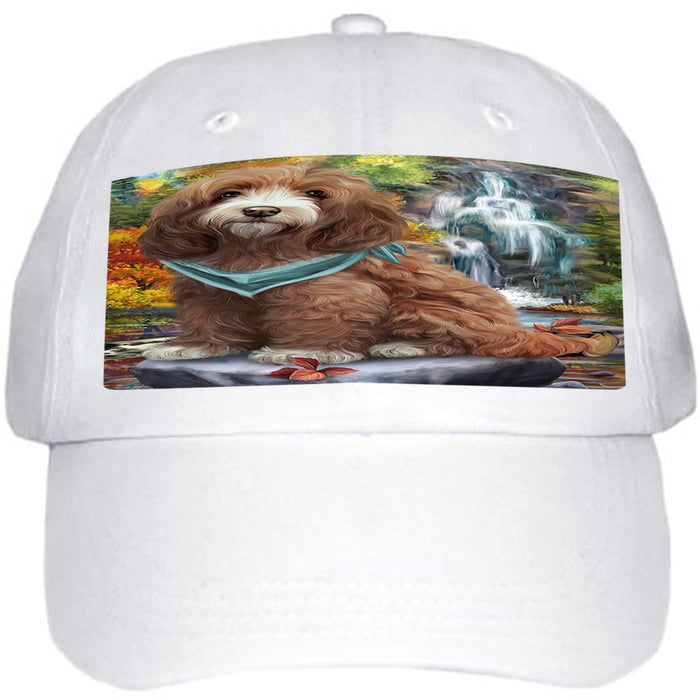 Scenic Waterfall Cockapoo Dog Ball Hat Cap HAT59328