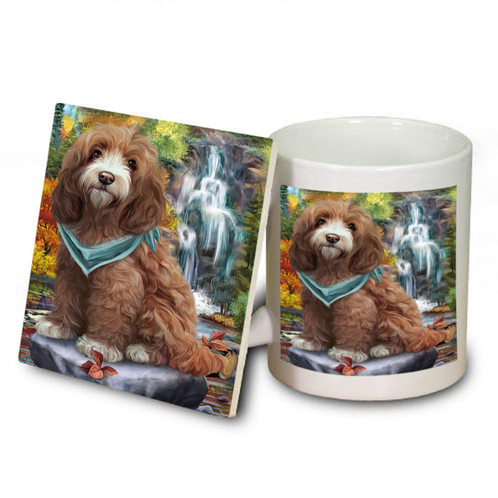 Scenic Waterfall Cockapoo Dog Mug and Coaster Set MUC51857