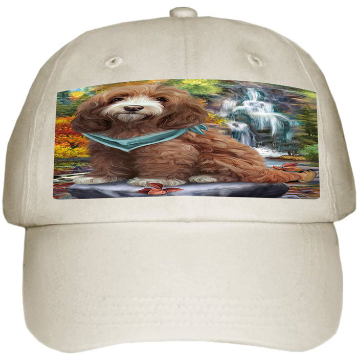 Scenic Waterfall Cockapoo Dog Ball Hat Cap HAT59328