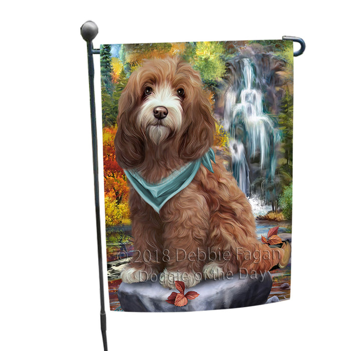 Scenic Waterfall Cockapoo Dog Garden Flag GFLG51862