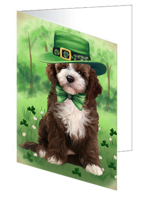 St. Patricks Day Irish Portrait Cockapoo Dog Handmade Artwork Assorted Pets Greeting Cards and Note Cards with Envelopes for All Occasions and Holiday Seasons GCD76502