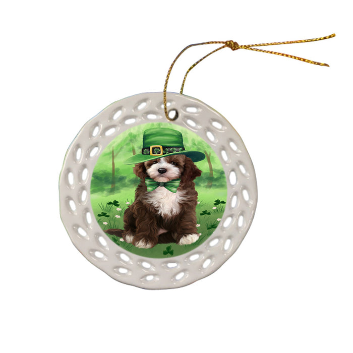 St. Patricks Day Irish Portrait Cockapoo Dog Ceramic Doily Ornament DPOR57936