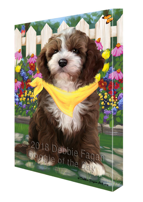Spring Floral Cockapoo Dog Canvas Print Wall Art Décor CVS87020