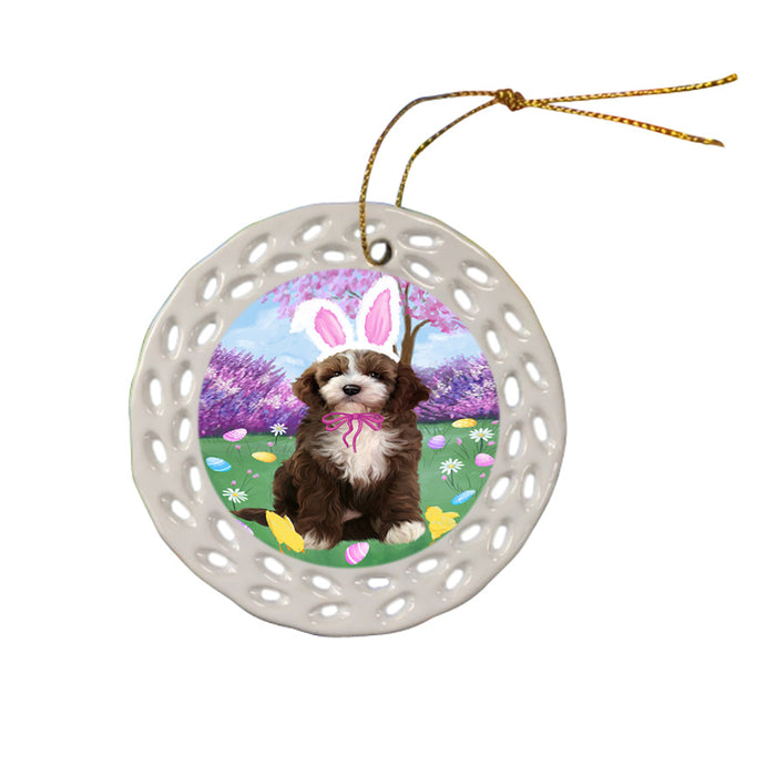 Easter Holiday Cockapoo Dog Ceramic Doily Ornament DPOR57293