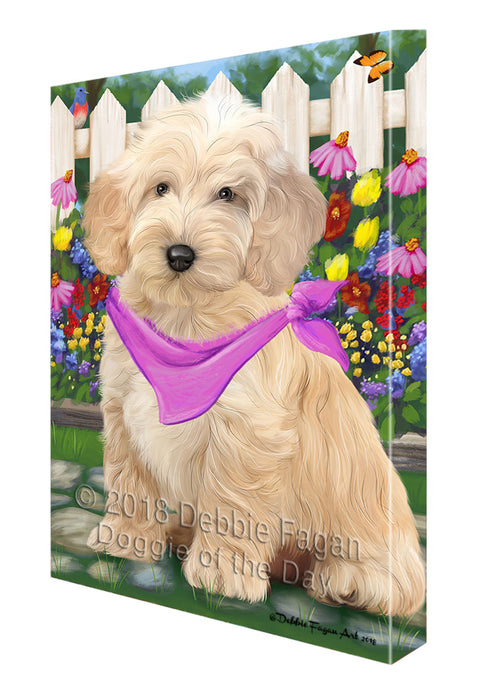 Spring Floral Cockapoo Dog Canvas Print Wall Art Décor CVS87038