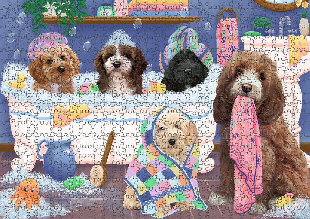 Rub A Dub Dogs In A Tub Cockapoos Dog Puzzle with Photo Tin PUZL95328