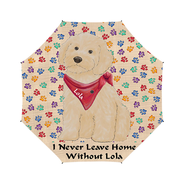 Custom Pet Name Personalized I never Leave Home Cockapoo Dog Semi-Automatic Foldable Umbrella