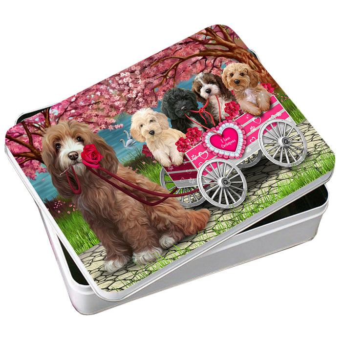 I Love Cockapoo Dog in a Cart Art Portrait Photo Storage Tin PITN52726