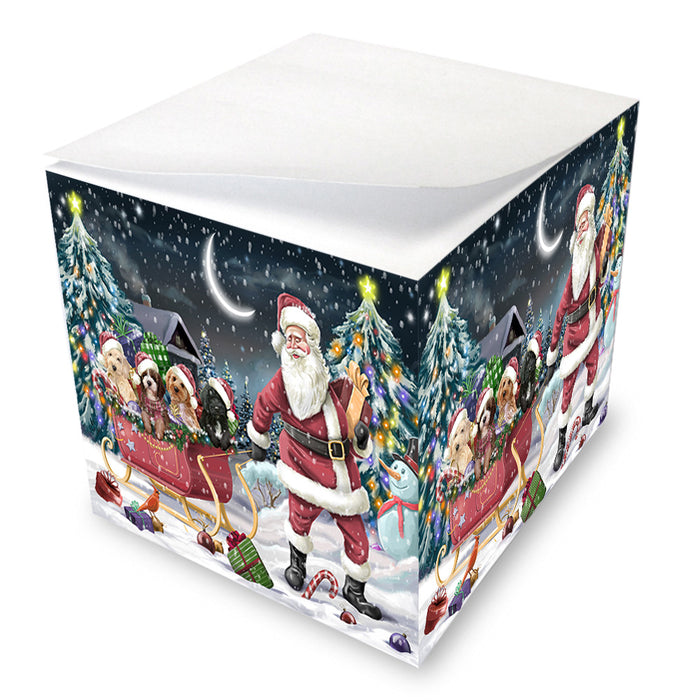Santa Sled Dogs Christmas Happy Holidays Cockapoos Dog Note Cube NOC51717