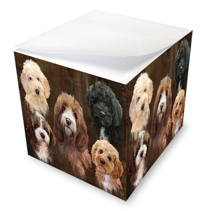 Rustic 5 Cockapoo Dog Note Cube NOC55778